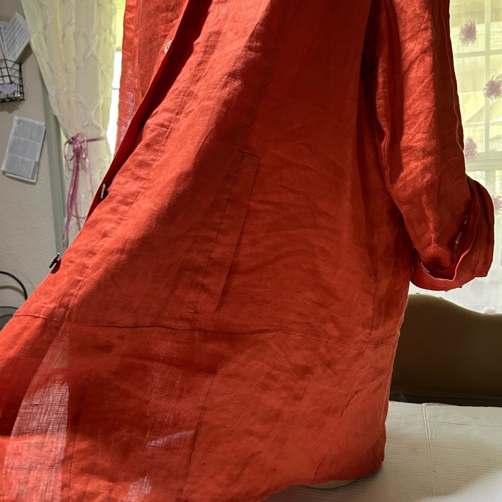 Soft Surrounding Rust Orange Button-Up Shirt Size… - image 3